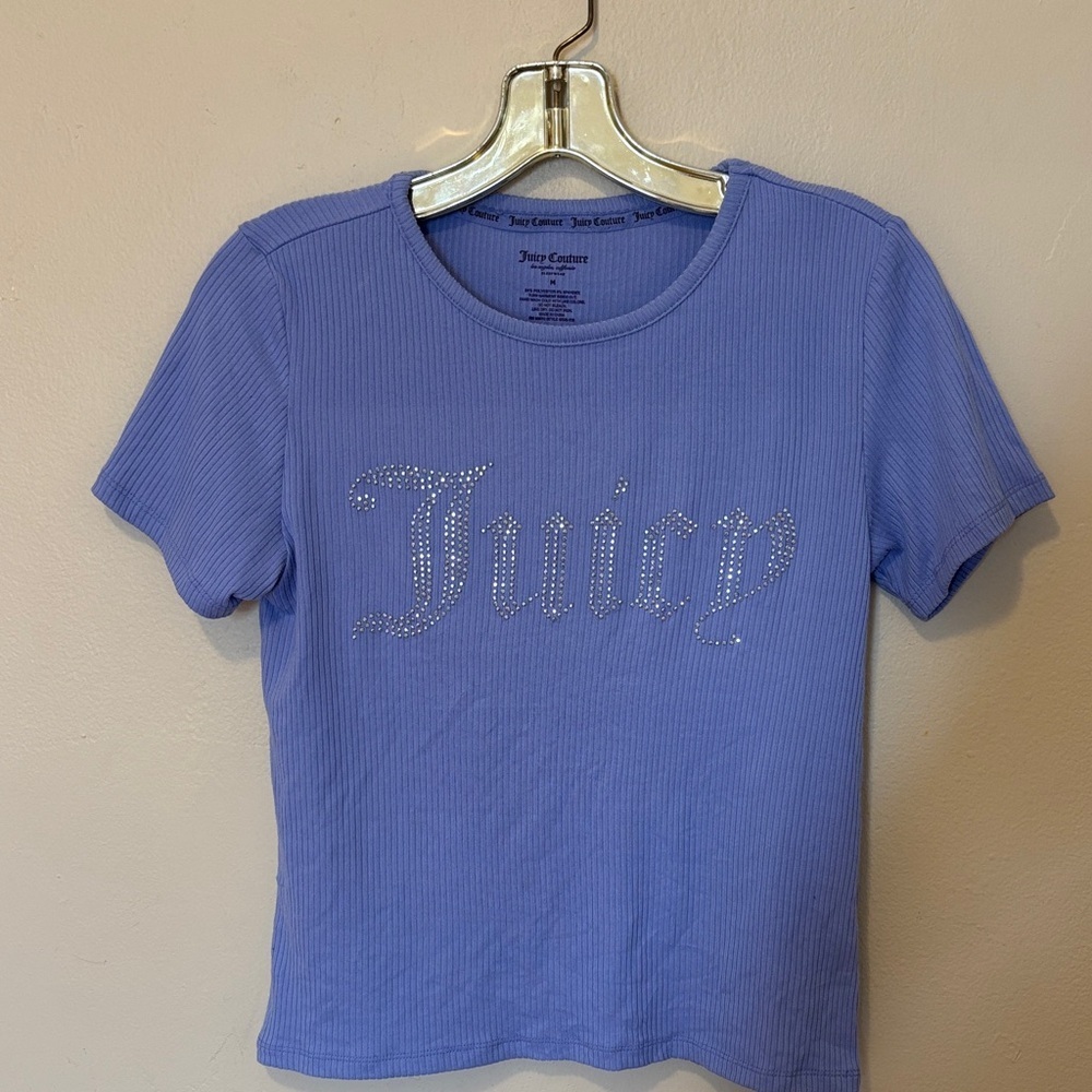 Juicy Couture Lavender Ribbed Tee with Rhinestones